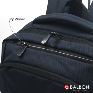 Balboni 13S4DL2011 Travel Laptop Backpack – Water-Resistant, USB Charging Port, Large-Capacity (Ash Grey/Steel Blue)