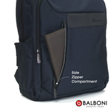 Balboni 13S4DL2011 Travel Laptop Backpack – Water-Resistant, USB Charging Port, Large-Capacity (Ash Grey/Steel Blue)