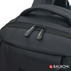 Balboni 13S4DLCA02 Business Travel Laptop Backpack – Water-Resistant, USB Charging, 16" Laptop Compartment (Ash Grey/Matte Black/Khaki Green)