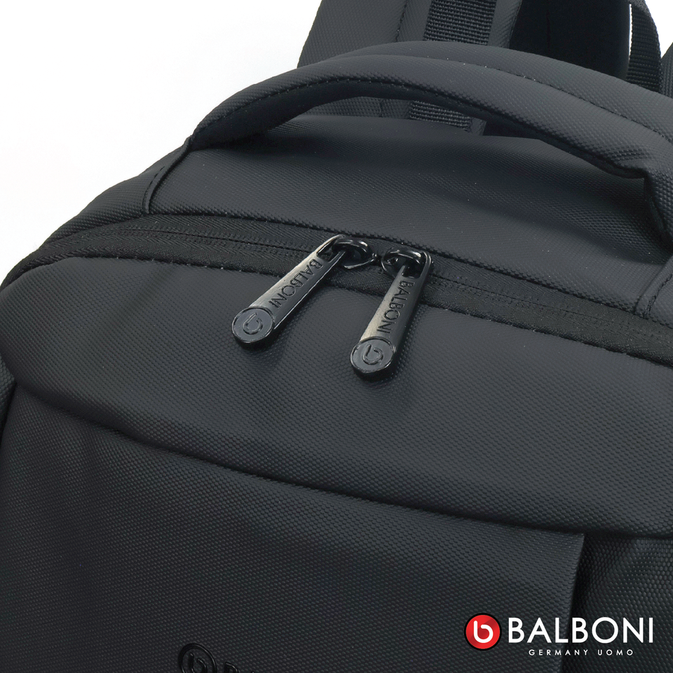 Balboni 13S4DLCA02 Business Travel Laptop Backpack – Water-Resistant, USB Charging, 16" Laptop Compartment (Ash Grey/Matte Black/Khaki Green)
