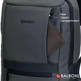 Balboni 13S4DLCA02 Business Travel Laptop Backpack – Water-Resistant, USB Charging, 16" Laptop Compartment (Ash Grey/Matte Black/Khaki Green)