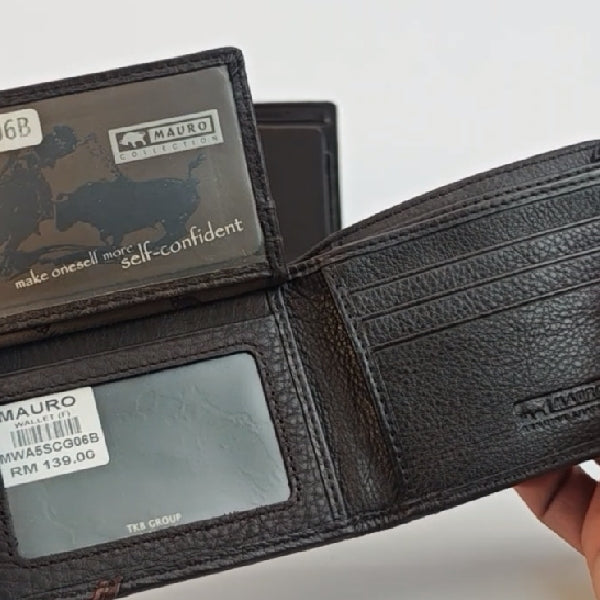 MAURO GENUINE Men Leather Wallet Man Wallet For Man Dompet Kulit Asli Tulen Wallet Lelaki Dompet Lelaki Kulit Original