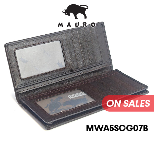 MAURO OFFER Genuine Men's Leather Long Wallet for Man Wallet Dompet Panjang Lelaki Dompet Lelaki Tinggi