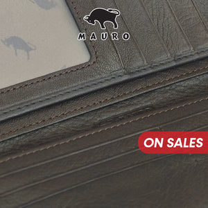 MAURO OFFER Genuine Men's Leather Long Wallet for Man Wallet Dompet Panjang Lelaki Dompet Lelaki Tinggi