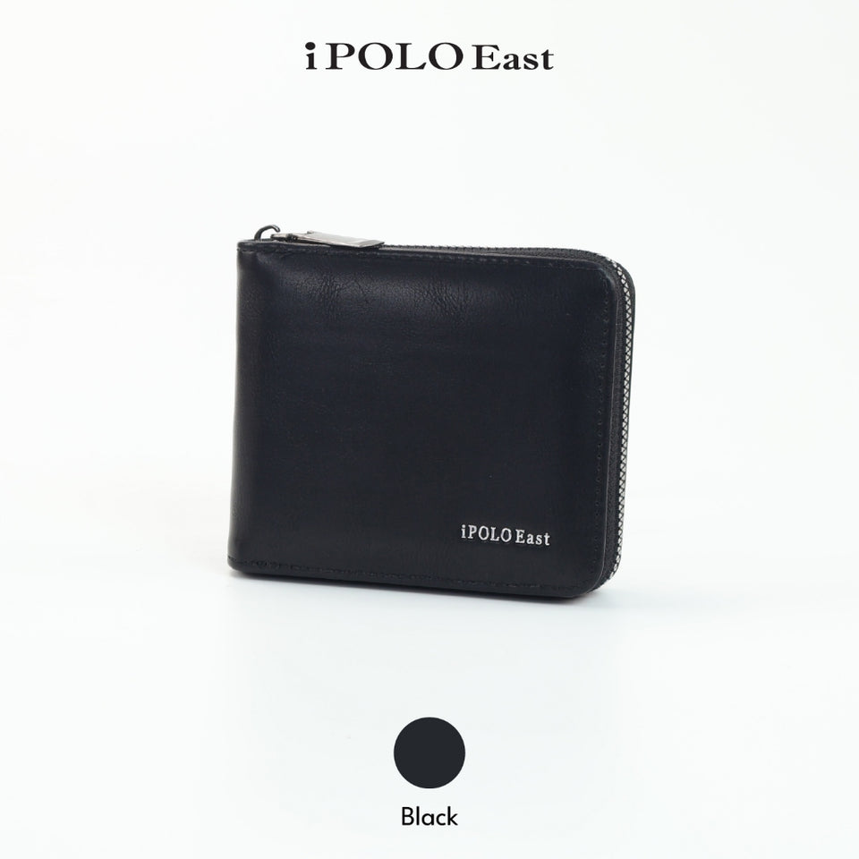 iPolo East Premium Synthetic Leather Men Compact Everyday Carry Zip Secure Wallet