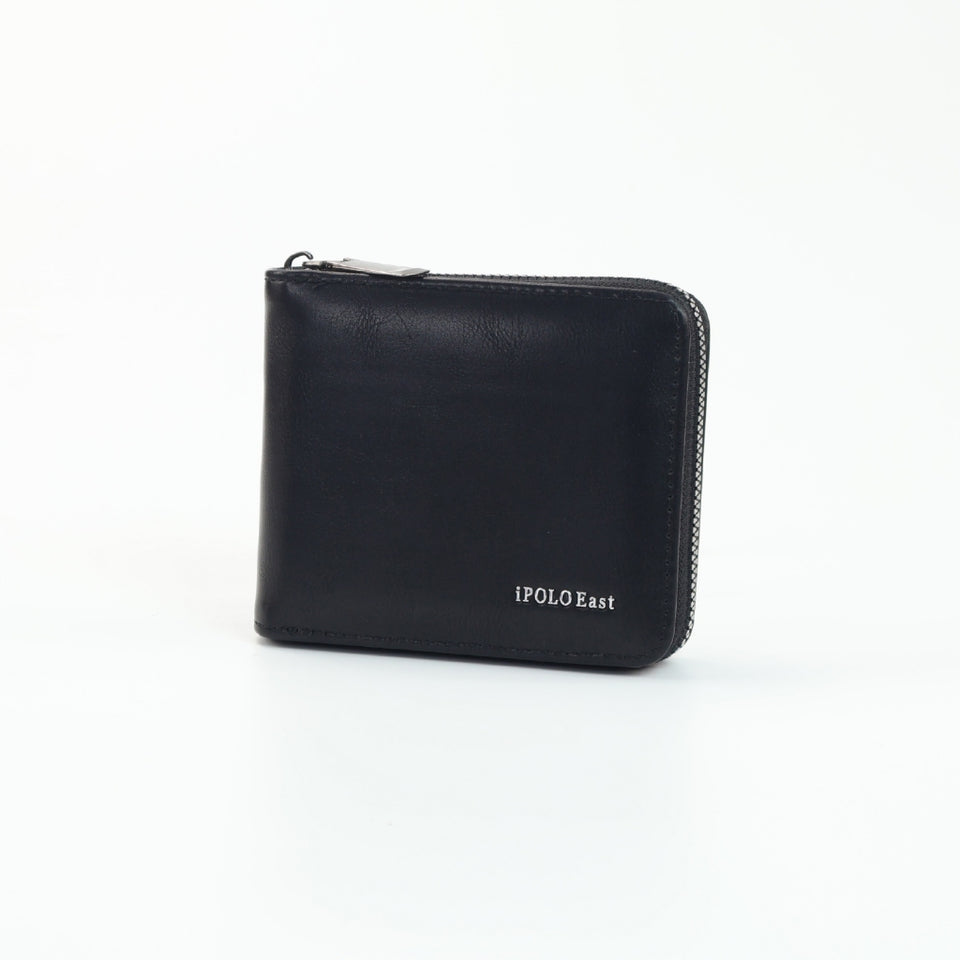 iPolo East Premium Synthetic Leather Men Compact Everyday Carry Zip Secure Wallet