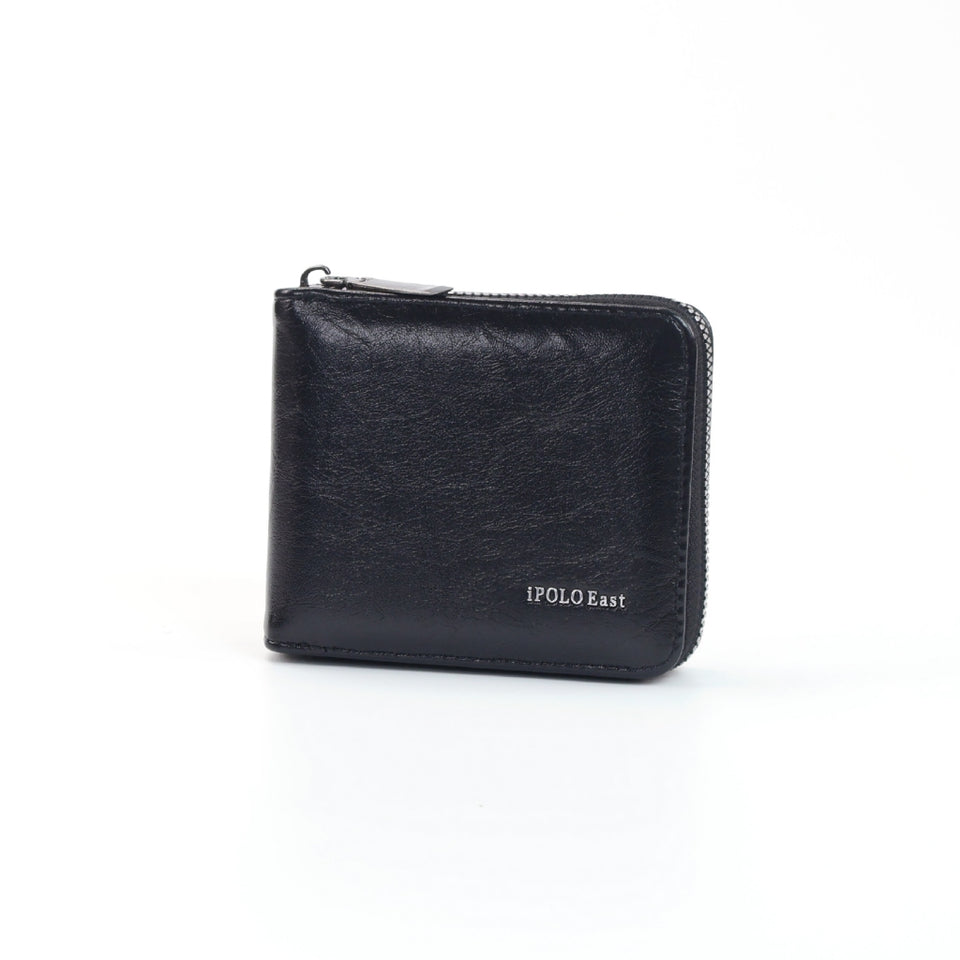 iPolo East Premium Synthetic Leather Men Compact Everyday Carry Zip Secure Wallet