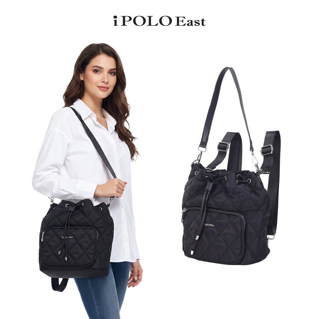 iPolo East Water and Scratch Resistant Ladies Nylon Weekend Tote Crossbody Bag