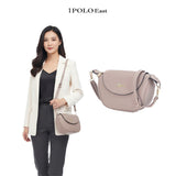 iPolo East Pebbled Synthetic Leather Ladies Everyday Essential Crossbody Saddle Bag