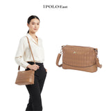 iPolo East Dual Zip Synthetic Leather Ladies Crossbody Bag