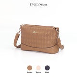 iPolo East Dual Zip Synthetic Leather Ladies Crossbody Bag