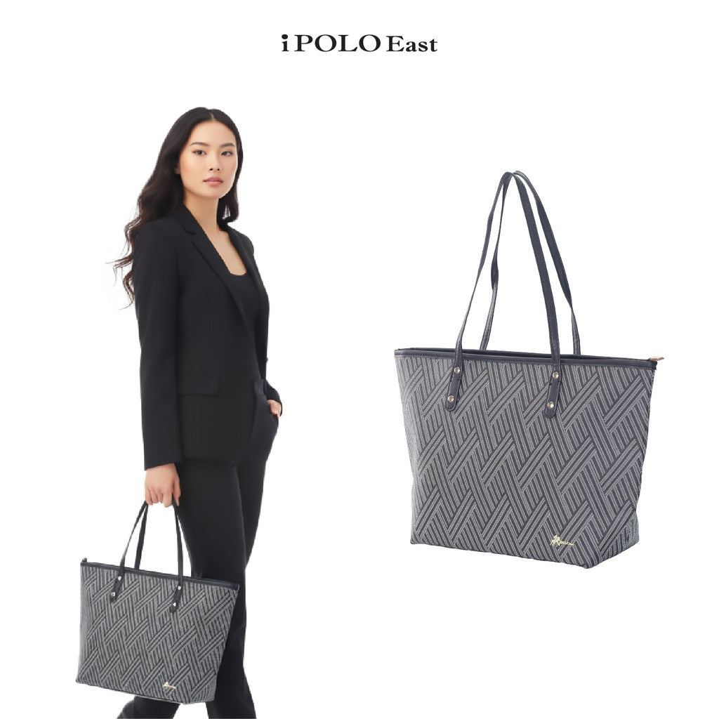 iPolo East Synthetic Leather Ladies Pixel Weave Medium Convertible Handbag