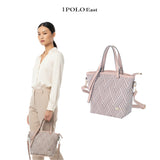 iPolo East Synthetic Leather Ladies Pixel Weave Convertible Handbag