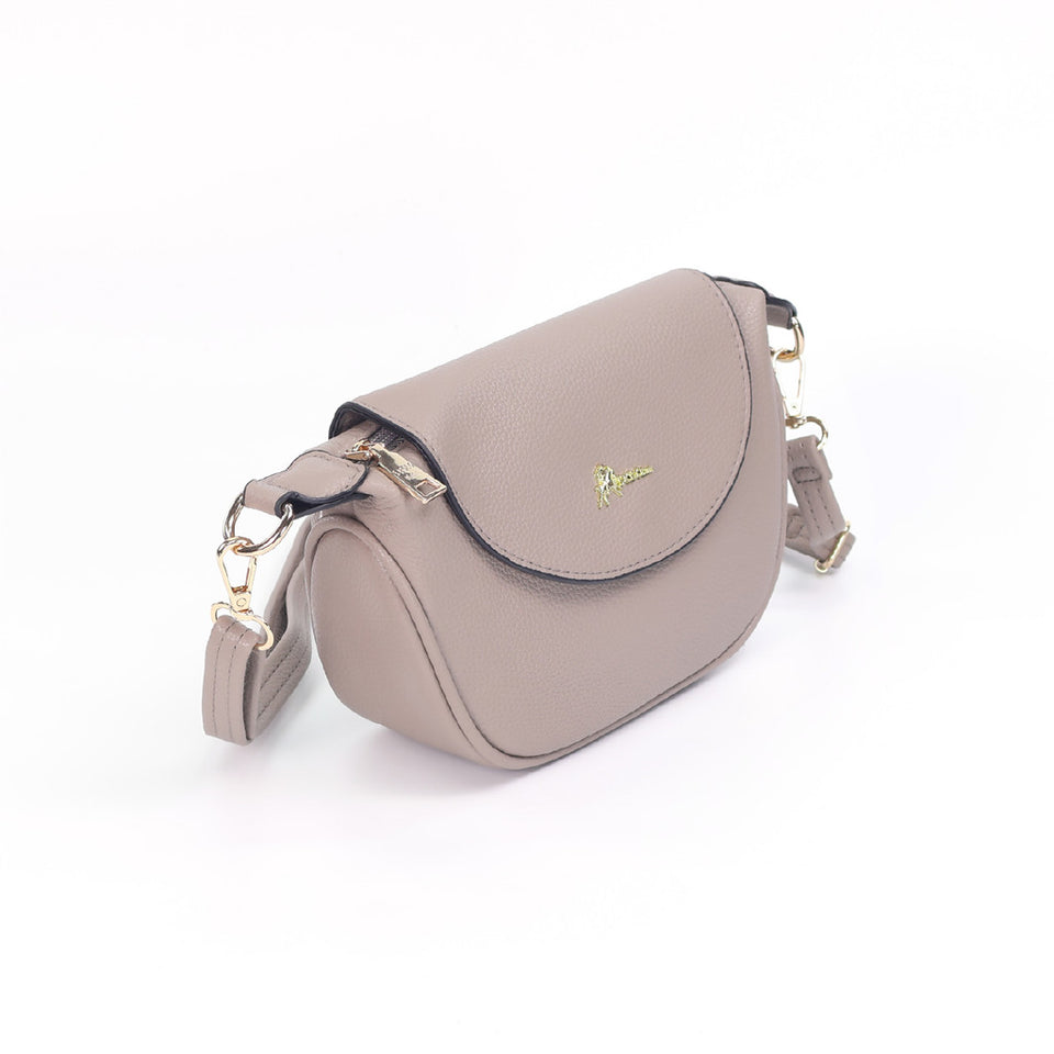 iPolo East Pebbled Synthetic Leather Ladies Everyday Essential Crossbody Saddle Bag