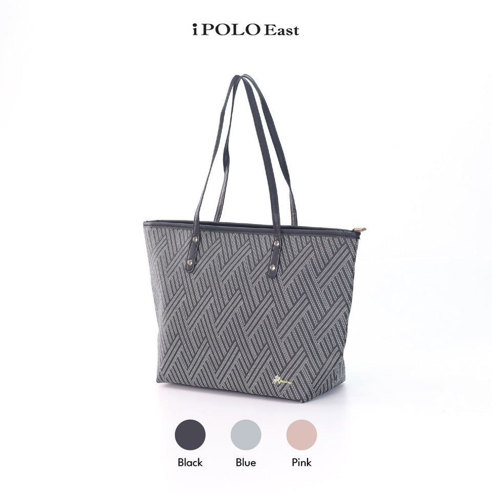 iPolo East Synthetic Leather Ladies Pixel Weave Medium Convertible Handbag