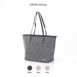 iPolo East Synthetic Leather Ladies Pixel Weave Medium Convertible Handbag