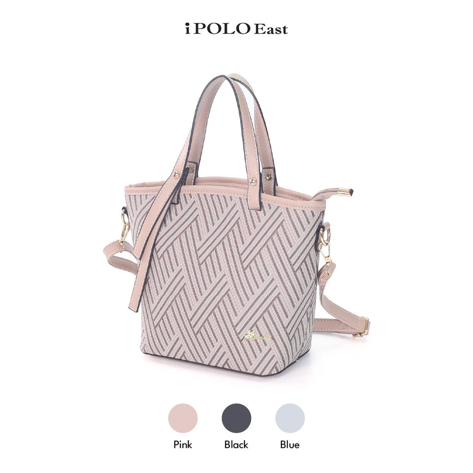 iPolo East Synthetic Leather Ladies Pixel Weave Convertible Handbag