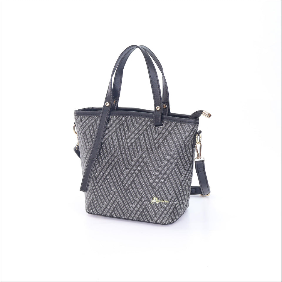 iPolo East Synthetic Leather Ladies Pixel Weave Convertible Handbag