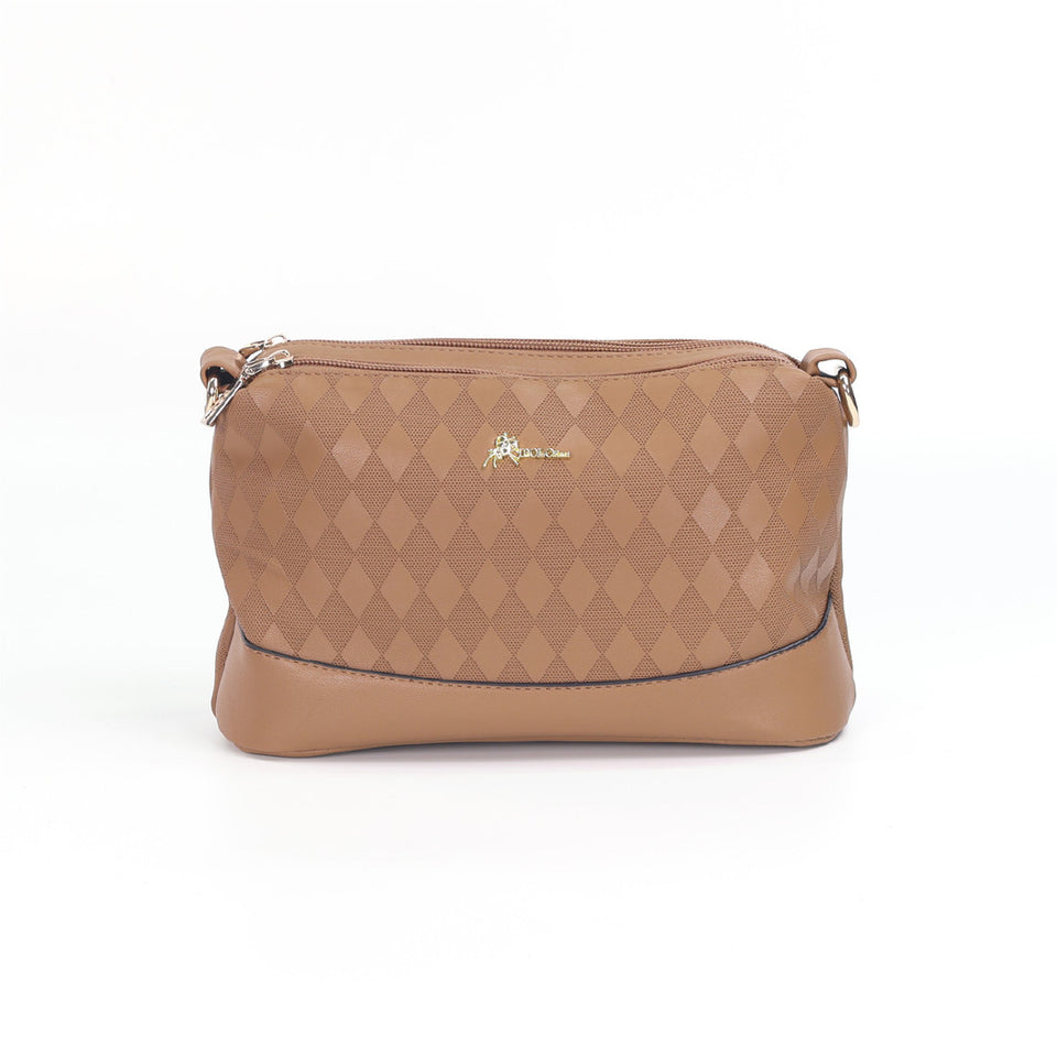 iPolo East Dual Zip Synthetic Leather Ladies Crossbody Bag