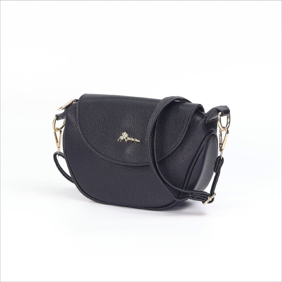 iPolo East Pebbled Synthetic Leather Ladies Everyday Essential Crossbody Saddle Bag