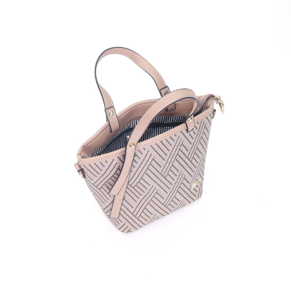 iPolo East Synthetic Leather Ladies Pixel Weave Convertible Handbag