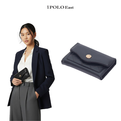 iPolo East Synthetic Leather Ladies Quilted Multi Compartment Medium Purse Wallet