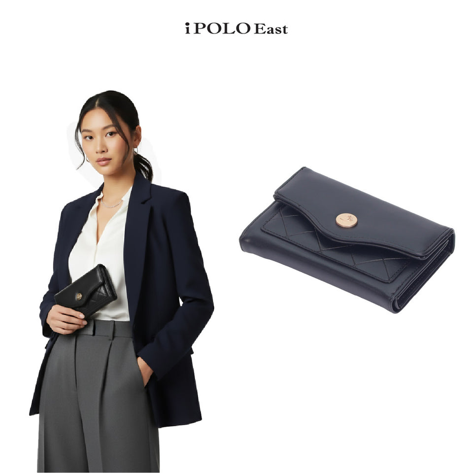 iPolo East Synthetic Leather Ladies Quilted Multi Compartment Medium Purse Wallet