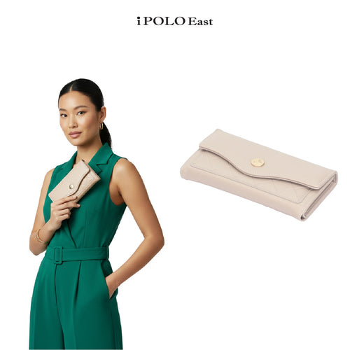 iPolo East Synthetic Leather Ladies Quilted Multi Compartment Long Purse Wallet