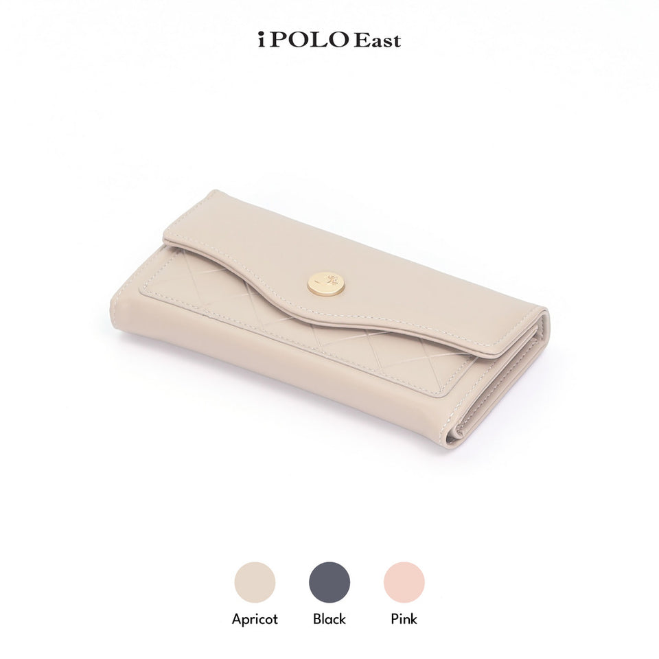 iPolo East Synthetic Leather Ladies Quilted Multi Compartment Long Purse Wallet