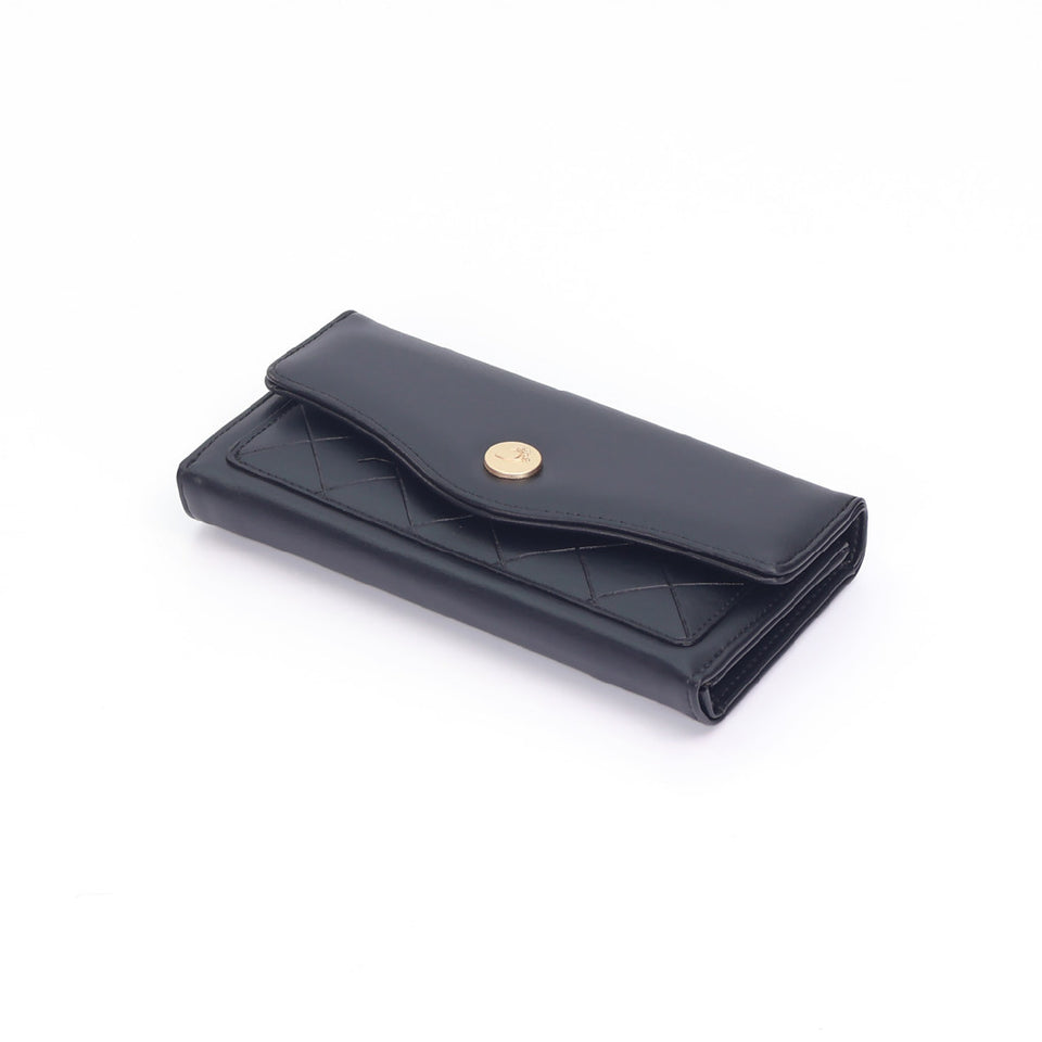 iPolo East Synthetic Leather Ladies Quilted Multi Compartment Long Purse Wallet