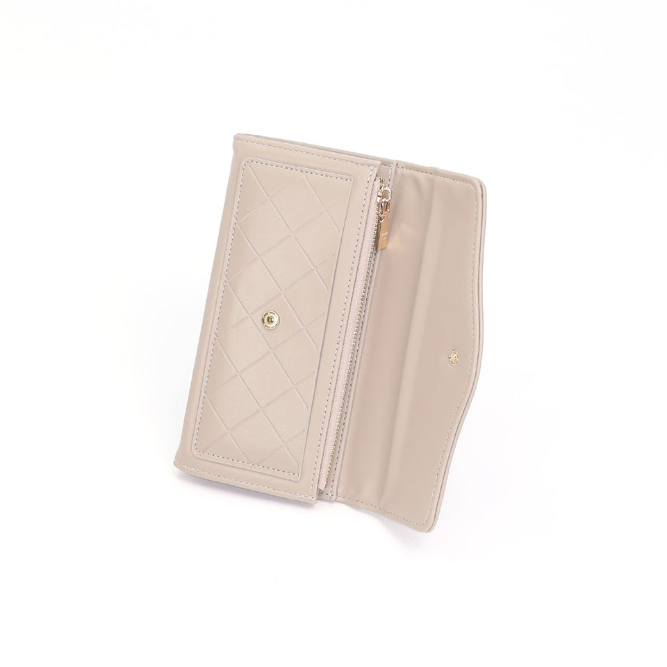 iPolo East Synthetic Leather Ladies Quilted Multi Compartment Long Purse Wallet