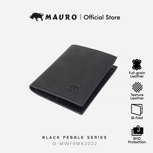 Mauro Genuine Leather Bi Fold Compact Wallet with RFID Block Protection