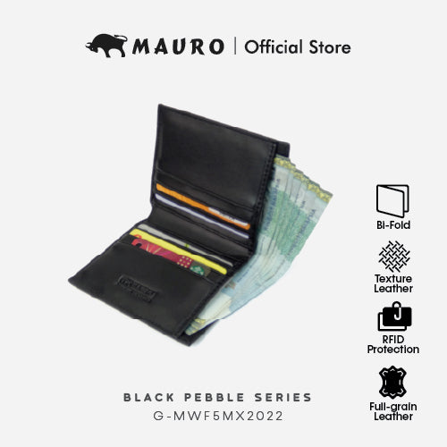 Mauro Genuine Leather Bi Fold Compact Wallet with RFID Block Protection