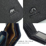 Mauro Genuine Leather Tri Fold Compact Wallet with RFID Block Protection