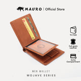MAURO Tradesman Trifold Series Men's Genuine Leather Wallet Dompet Kulit Lelaki 08J4DP239A