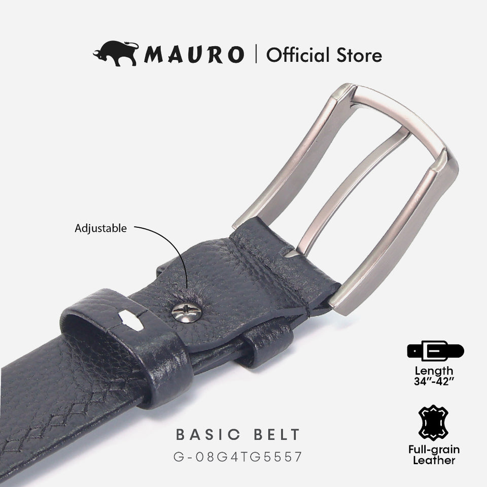 Mauro Basic Belt Series Men's Genuine Leather Belt Tali Pinggang Kulit Original 08G4TG5557