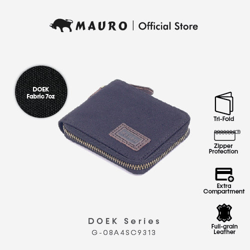 MAURO Serge Series Men's Genuine Leather Zip Wallet Dompet Kulit Lelaki 08A4SC9313