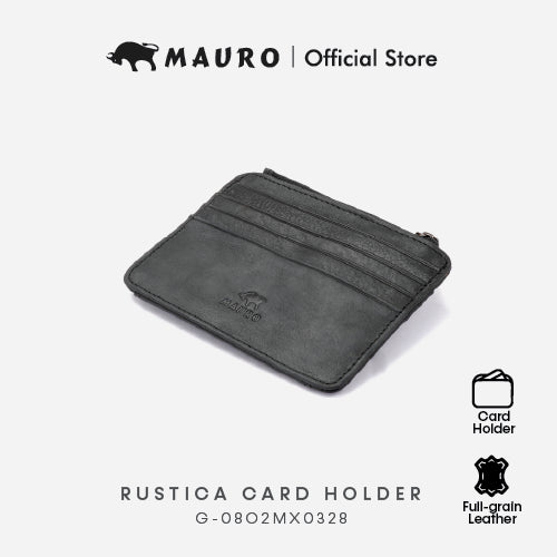 MAURO Rustica Card Holder Exclusive Genuine Original Soft Leather 08O2MX0328
