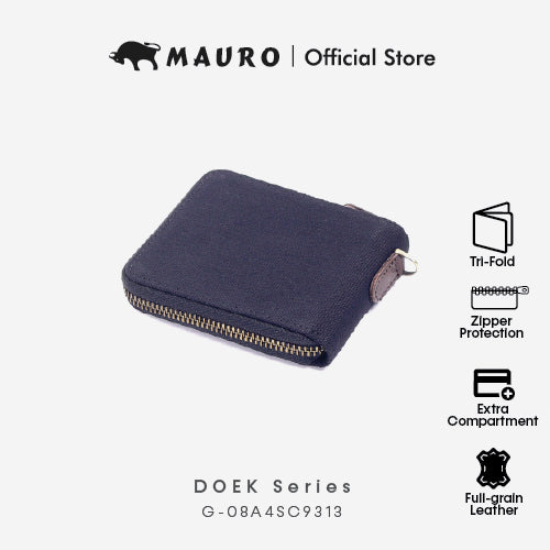 MAURO Serge Series Men's Genuine Leather Zip Wallet Dompet Kulit Lelaki 08A4SC9313