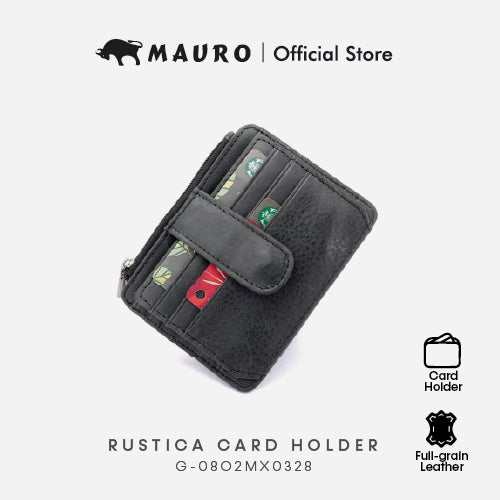 MAURO Rustica Card Holder Exclusive Genuine Original Soft Leather 08O2MX0328