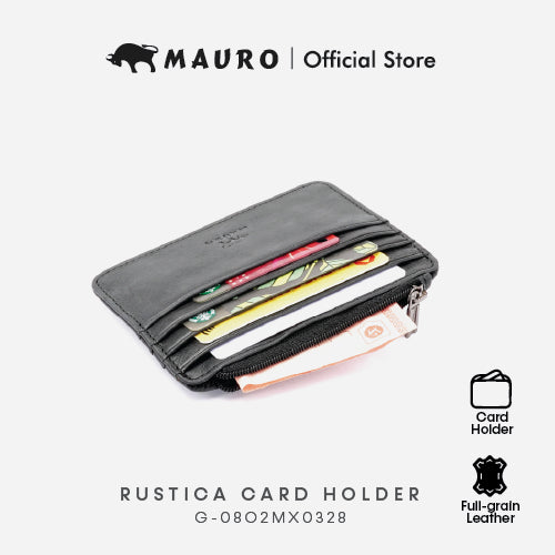 MAURO Rustica Card Holder Exclusive Genuine Original Soft Leather 08O2MX0328