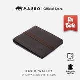 MAURO OFFER Men Leather Wallet Man Men Wallet Leather Original Dompet Kulit Asli Lelaki Dompet Lelaki G-MWA5SCG08B BLACK