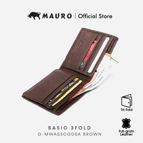 MAURO OFFER Men Leather Wallet Man Dompet Kulit Asli Tulen Wallet Lelaki Dompet Lelaki Kulit Original G-MWA5SCG05A
