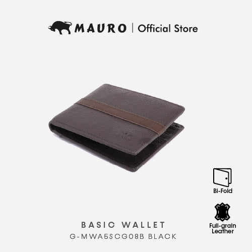 MAURO OFFER Men Leather Wallet Man Men Wallet Leather Original Dompet Kulit Asli Lelaki Dompet Lelaki G-MWA5SCG08B BLACK