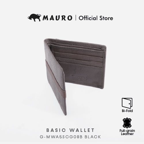 MAURO OFFER Men Leather Wallet Man Men Wallet Leather Original Dompet Kulit Asli Lelaki Dompet Lelaki G-MWA5SCG08B BLACK