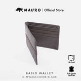 MAURO OFFER Men Leather Wallet Man Men Wallet Leather Original Dompet Kulit Asli Lelaki Dompet Lelaki G-MWA5SCG08B BLACK