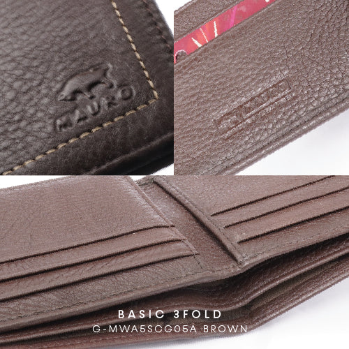 MAURO OFFER Men Leather Wallet Man Dompet Kulit Asli Tulen Wallet Lelaki Dompet Lelaki Kulit Original G-MWA5SCG05A