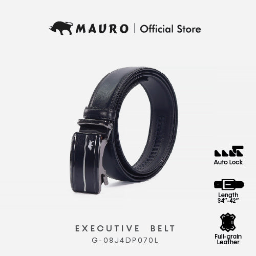 Mauro Men Cow Hide Genuine Leather Adjustable Auto Buckle Long Belt for Plus Size G-08J4DP070L