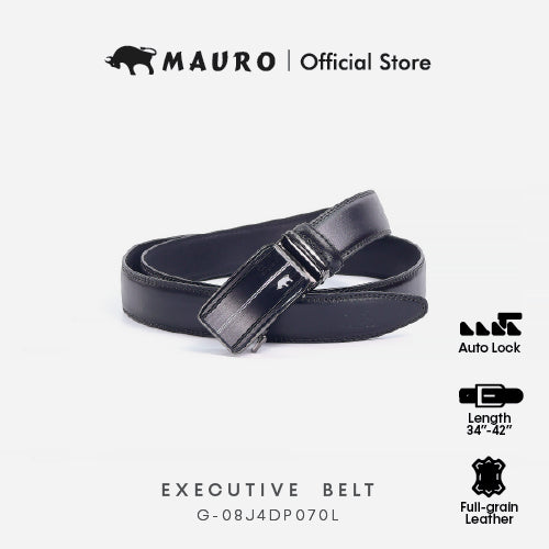 Mauro Men Cow Hide Genuine Leather Adjustable Auto Buckle Long Belt for Plus Size G-08J4DP070L