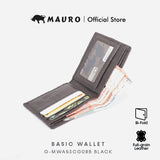 MAURO OFFER Men Leather Wallet Man Men Wallet Leather Original Dompet Kulit Asli Lelaki Dompet Lelaki G-MWA5SCG08B BLACK